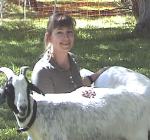 Kathy With Goats
